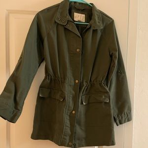Forrest green trench style jacket size xsmall